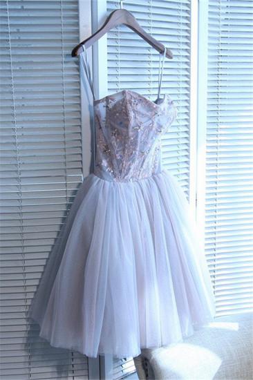 2022 Sweetheart-neck Short Applique Lace Tulle Cute Homecoming Dress_2