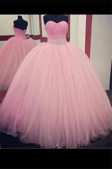 Rosa Ballkleid Schatz Quinceanera Kleid 2022 Prinzessinnenkleid mit Kristallgürtel