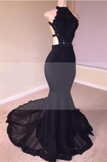 Sexy Black Open Back Lace Prom Dresses | Sleeveless See Through Tulle Evening Gown_2
