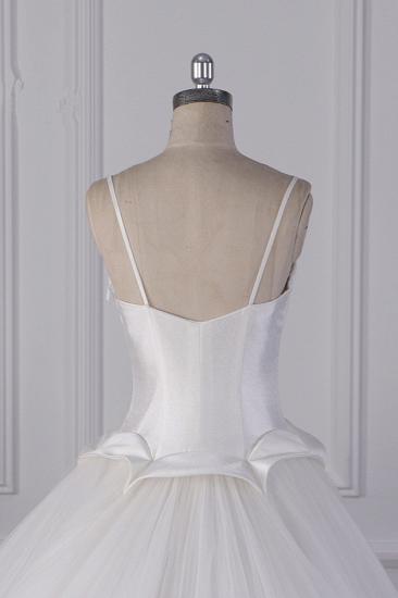 TsClothzone Simple Spaghetti Straps Satin Wedding Dress Tulle Ruffles Sleeveless Bridal Gowns Onlien_7
