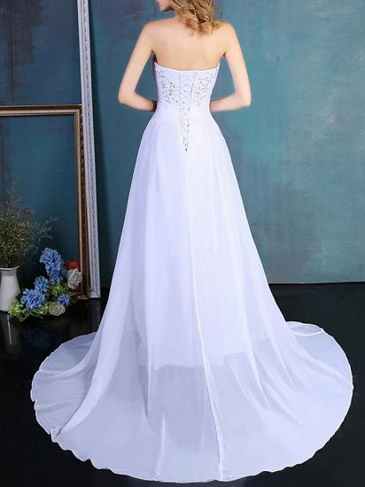 Formal A-Line Wedding Dress Strapless Tulle Strapless Plus Size Bridal Gowns Sweep Train_4