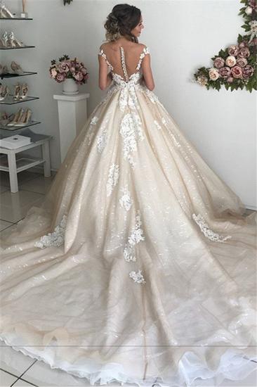 Sexy Applique Off-the-Shoulder Wedding Dresses | Sequins Backless Sleeveless Floral Bridal Gowns_3