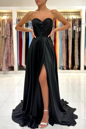 Simple evening dresses black | Long Prom Dresses Cheap_4