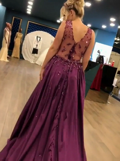 2022 Luxuriöse ärmellose Meerjungfrauen-lange Ballkleider | V-Ausschnitt Overskirt Applikationen Fashion Abendkleid_5
