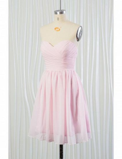 Short Chiffon Blush Pink Beach Bridesmaid Dress_4