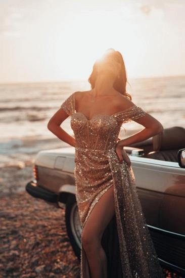 Designer Evening Dresses Long Gold | Prom dresses long glitter_2