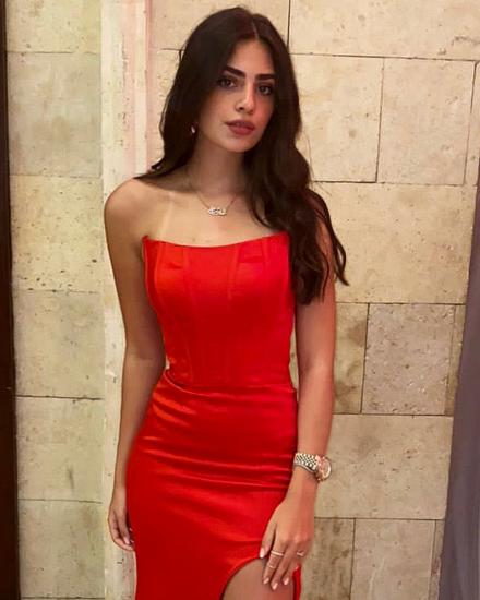 Simple red long tube top Evening Dress | Prom Dresses Online_2