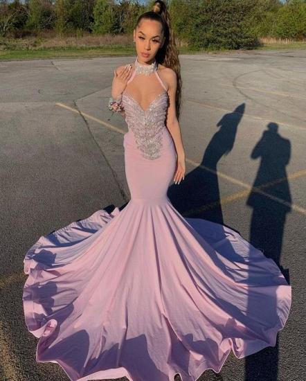 Elegant sweetheart Pink sequined mermaid prom dress_2