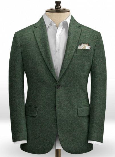 Green herringbone tweed suit | two piece suit_2