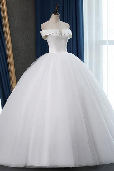 TsClothzone Glamorous Off-the-shoulder A-line Tulle Wedding Dresses White Ruffles Bridal Gowns On Sale_4