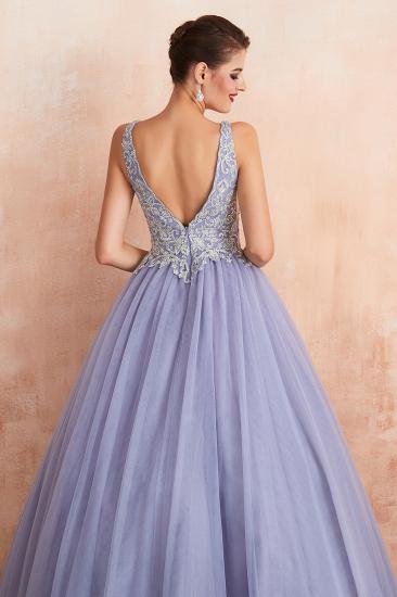 Cerelia | Elegantes Ballkleid mit V-Ausschnitt und Lavendel-Abschlussballkleid mit Applikationen, Abendkleider mit tiefem V-Ausschnitt und Falten_10