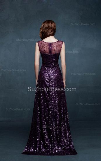 Unique Crystal Purple Sequined Long Evening Dress Floor Length Designer Sexy Prom Special Occassion Dresses_5
