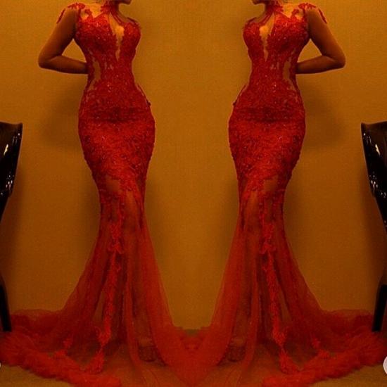 Gorgeous Red Mermaid Evening Dress | Lace Prom Dress On Sale_3