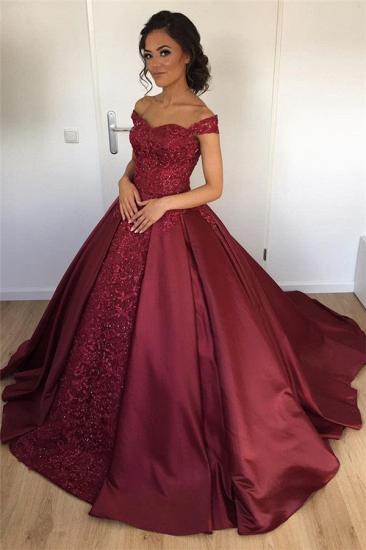 Off The Shoulder Burgundy Evening Gown 2022 Beads Appliques Popular New Prom Dresses_1