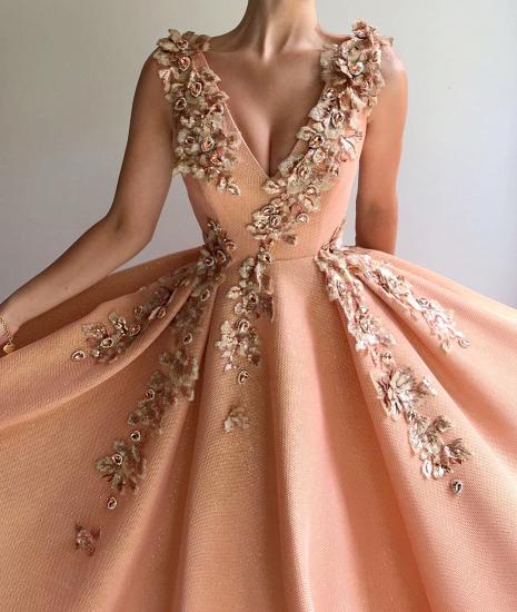 Sparkly Sequins V Neck Sleeveless Prom Dress | Chic Appliques Long Affordable Prom Dress_2