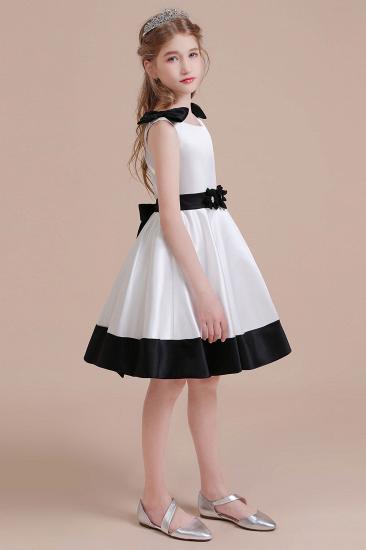 Summer Knee Length Flower Girl Dress | Sleeveless Satin Little Girls Pegeant Dress Online_5