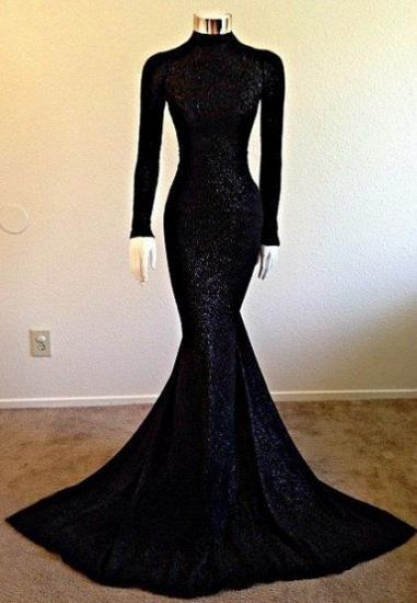 High Neck Long Sleeve Full Lace Evening Gown 2022 Mermaid Amazing Prom Dress_2