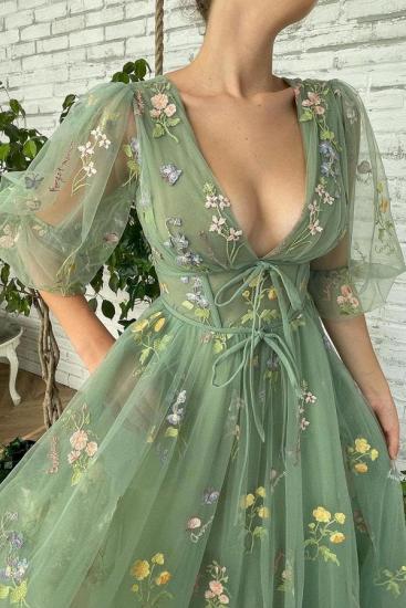 Green Cocktail Dress With Sleeves | Short Prom Dresses Online_2