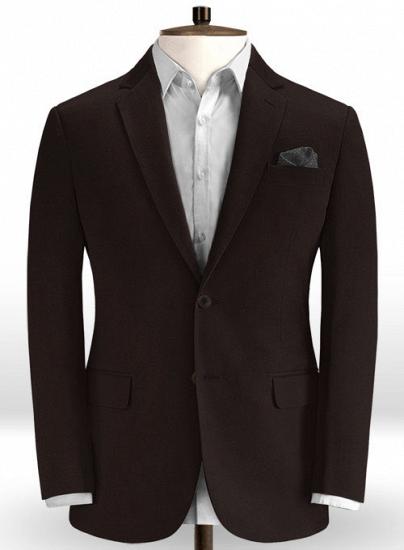 Brauner Anzug mit fallendem Revers aus feinem Twill | zweiteiliger Anzug_2