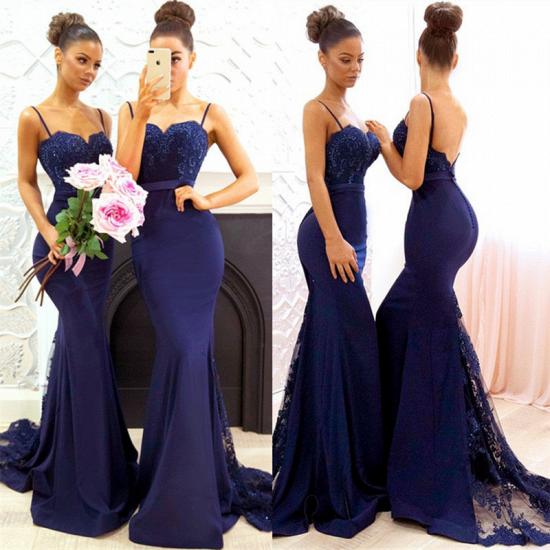 Spaghetti Straps Backless Sexy Bridesmaid Dresses Cheap 2022 Mermaid Lace Evening Gown_5