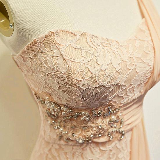 Champagne One Shoulder Lace Crystal Mermaid Prom Dress A-line Popular Zipper Long Evening Gowns_3
