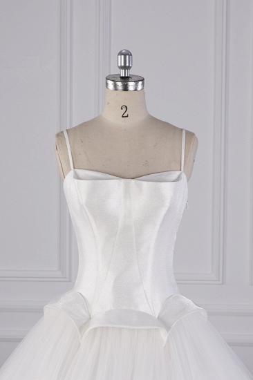 TsClothzone Simple Spaghetti Straps Satin Wedding Dress Tulle Ruffles Sleeveless Bridal Gowns Onlien_5