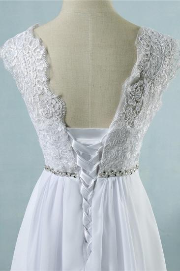 Schickes, bodenlanges Brautkleid aus Chiffon in A-Linie_6