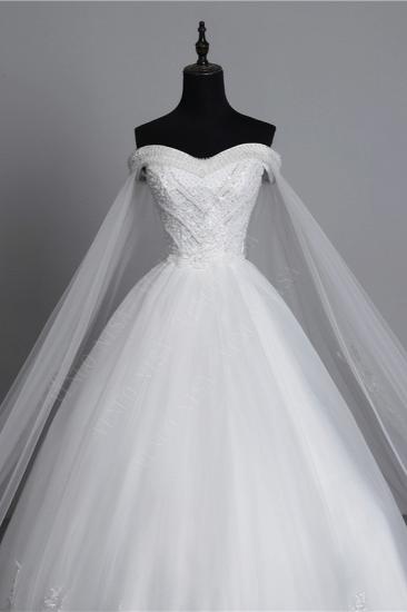 TsClothzone Glamorous Strapless Sweetheart Tulle Wedding Dress Sleeveless Appliques Bridal Gowns with Rhinestones On Sale_6