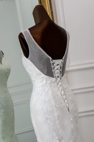 TsClothzone Popular Jewel ärmellose weiße Meerjungfrau-Hochzeitskleider mit Applikationen_7