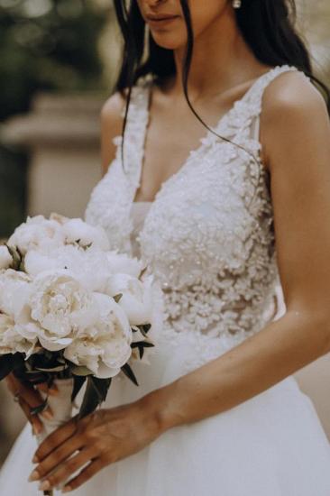 Designer Wedding Dresses A Line Lace | Wedding dresses V neckline_3