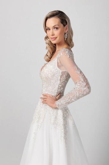 A-word sexy lace deep V boutique wedding dress_4