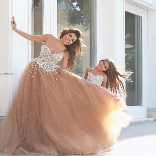 Mother Dresses Champagne Evening Dresses | Sweetheart Crystal A-line Party Dresses_3