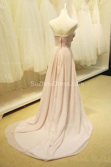 A Line Designer Chiffon Long Crystal Prom Dresses Simple Formal Inexpensive Ruffle Dresses for Junior_2