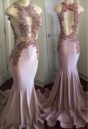 Modern Lace Appliques Sleeveless Prom Dress | Mermaid Prom Dress BA8042