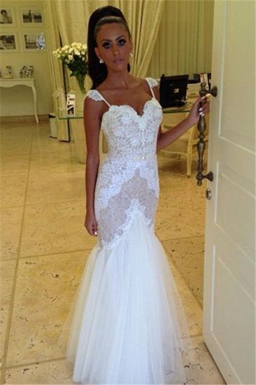 Straps Sweetheart Wedding Dress Cheap Mermaid Lace Tulle Backless Wedding Gowns 2022