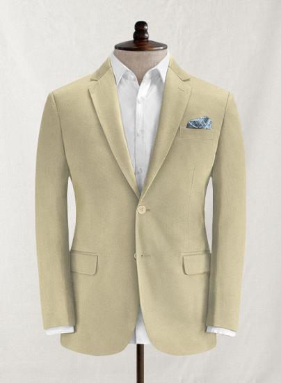 Khakifarbener Cutaway-Revers-Anzug für den Sommer | zweiteiliger Anzug_2