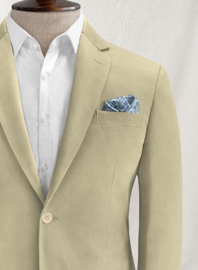 Khakifarbener Cutaway-Revers-Anzug für den Sommer | zweiteiliger Anzug_3