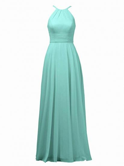 Jewel Pink  A-Line Party Long Bridesmaid Dress_3