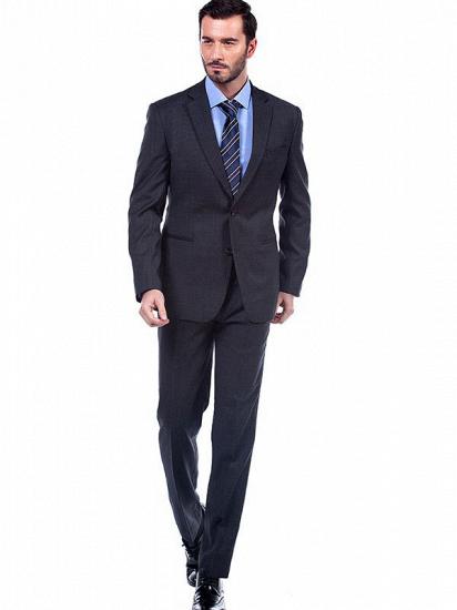 Black notch lapel business two-piece suit_1