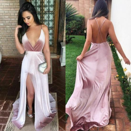 V-Neck Long Prom Dress | Evening Party Gowns With Split_4