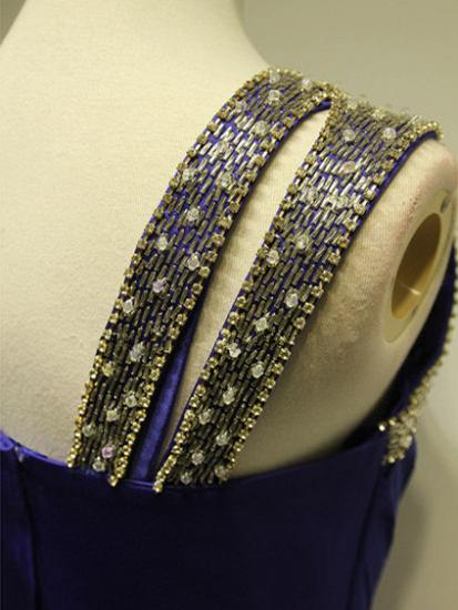 Purple OPen Back Beading Elegant 2022 Evening Dresses Sweep Train Bowknot Zipper Long Prom Party Dresses_6