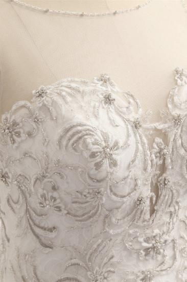 TsClothzone Elegante weiße ärmellose Juwel Brautkleider mit Applikationen Mermaid Lace Brautkleider Online_5