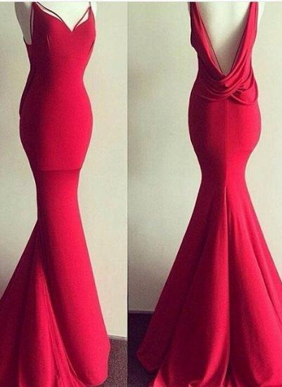 Rückenfreie, rote, rückenfreie, lange Meerjungfrau-Schatzausschnitt-reizvolle Abendkleider