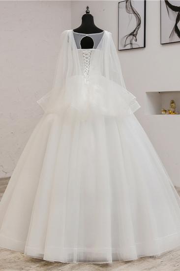 TsClothzone Gorgeous Jewel Sleeveless White Wedding Dress Tulle Appliques Bridal Gowns Online_3