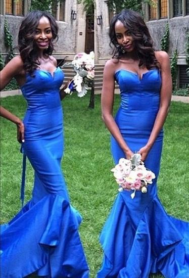 Sexy Blue Sweetheart Long Formal Evening Dress Mermaid Prom Dresses 2022
