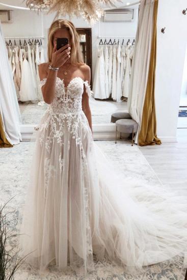 Gorgeous Wedding Dresses With Lace | A Line Wedding Dresses Cheap_2
