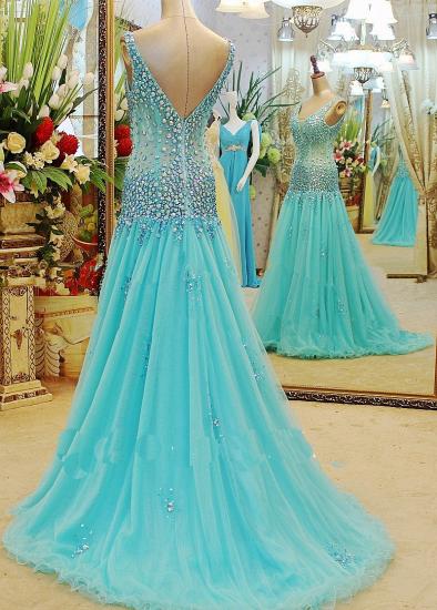 Luxuriöses langes Abendkleid aus Organza mit Strasssteinen Maßgeschneidertes Kleid für formelle Anlässe mit Reißverschluss_2