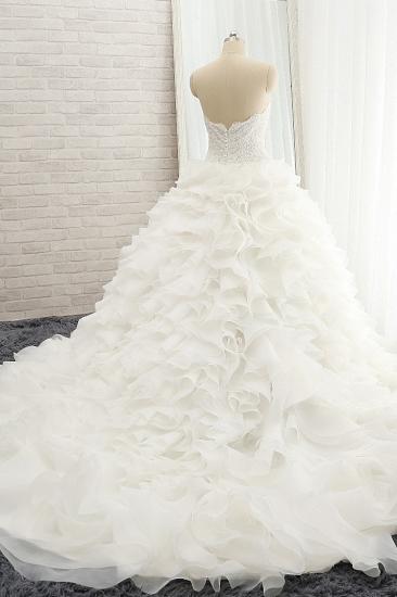 TsClothzone Chic Sweatheart White A line Wedding Dresses Sleeveless Tulle Bridal Gowns Online_3