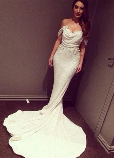 Glitz Off-the-Shoulder Sequins Prom Dresses Mermaid Floor Length