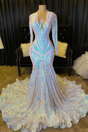 Long sleeves speical sequin sparle prom dress_1